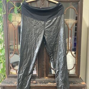 GAP Black Maternity Faux Leather Leggings